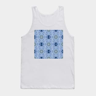 Digital Abstract Blue Pattern Tank Top